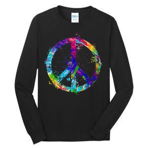 Peace Sign Paint Splatter Tall Long Sleeve T-Shirt