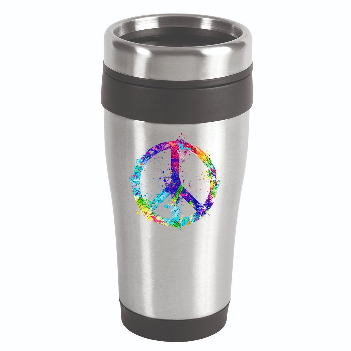 Peace Sign Paint Splatter 16oz Travel Tumbler