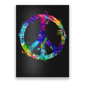 Peace Sign Paint Splatter Poster