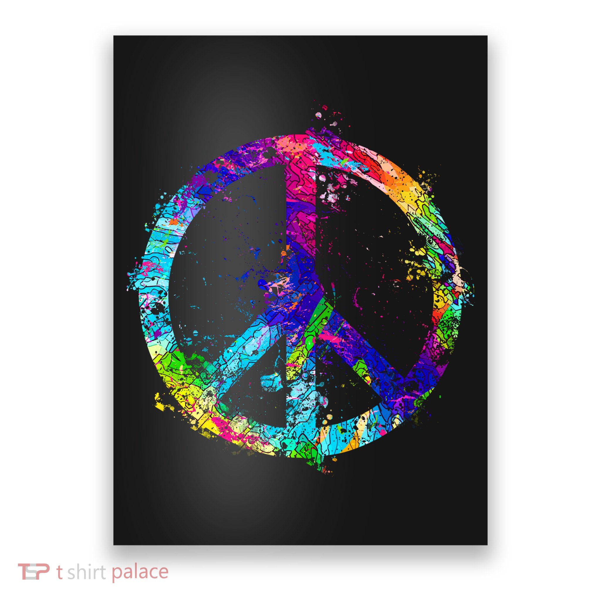 Peace Sign Paint Splatter Poster