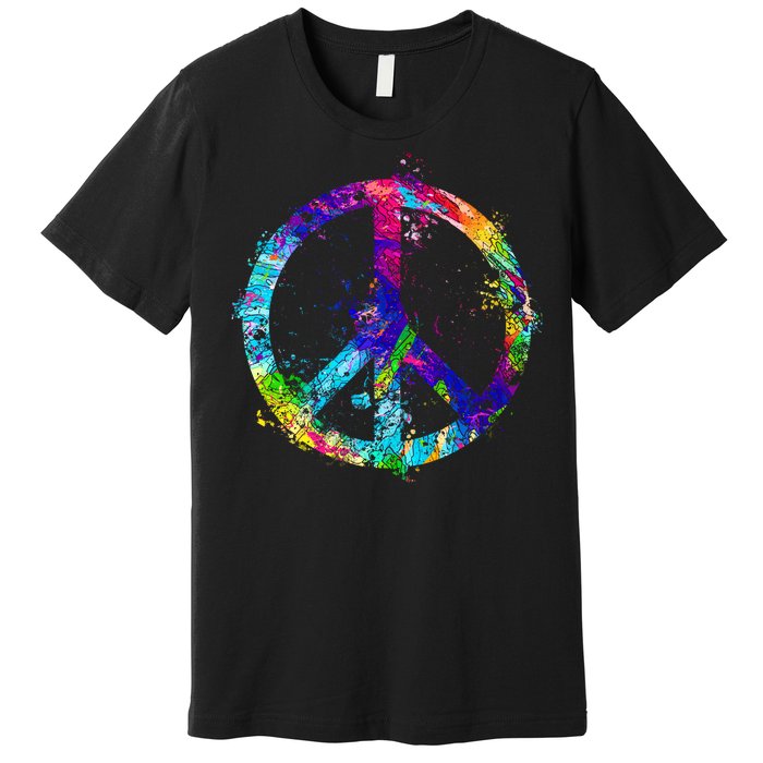 Peace Sign Paint Splatter Premium T-Shirt