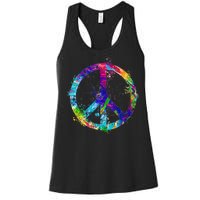 Peace Sign Paint Splatter Women's Racerback Tank