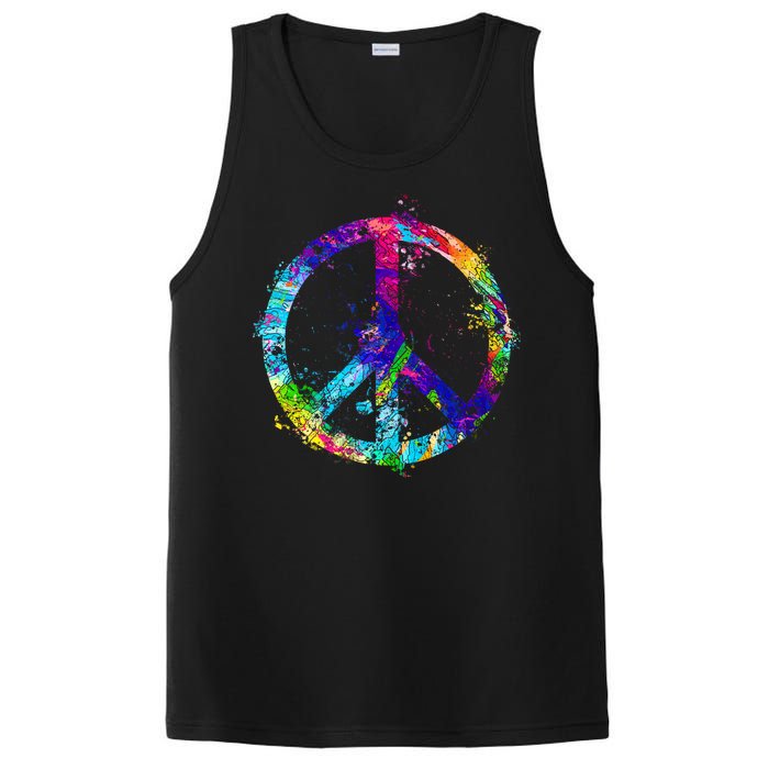 Peace Sign Paint Splatter PosiCharge Competitor Tank