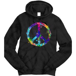 Peace Sign Paint Splatter Tie Dye Hoodie