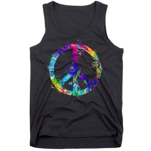 Peace Sign Paint Splatter Tank Top