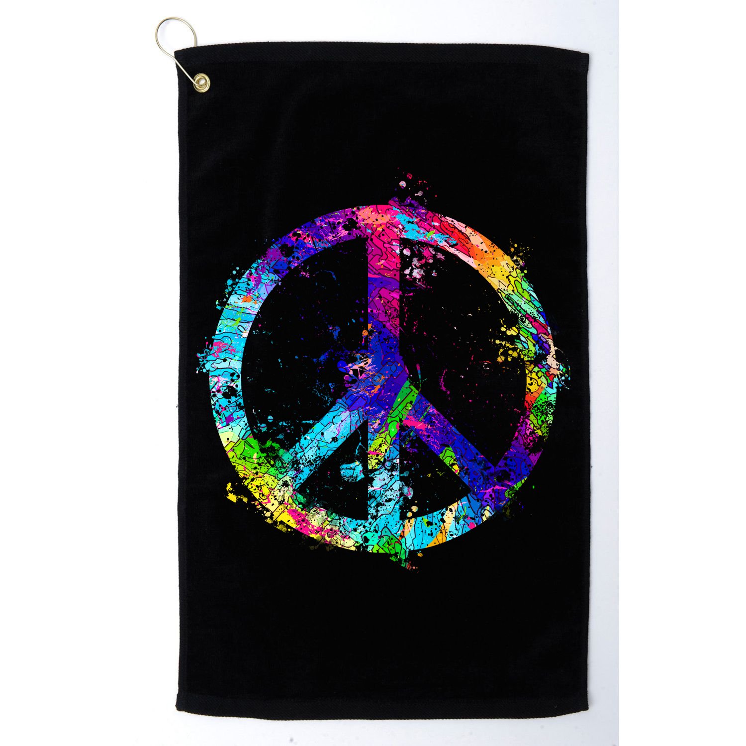Peace Sign Paint Splatter Golf Towel