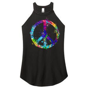 Peace Sign Paint Splatter Women's Perfect Tri Rocker Tank