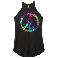 Peace Sign Paint Splatter Women's Perfect Tri Rocker Tank