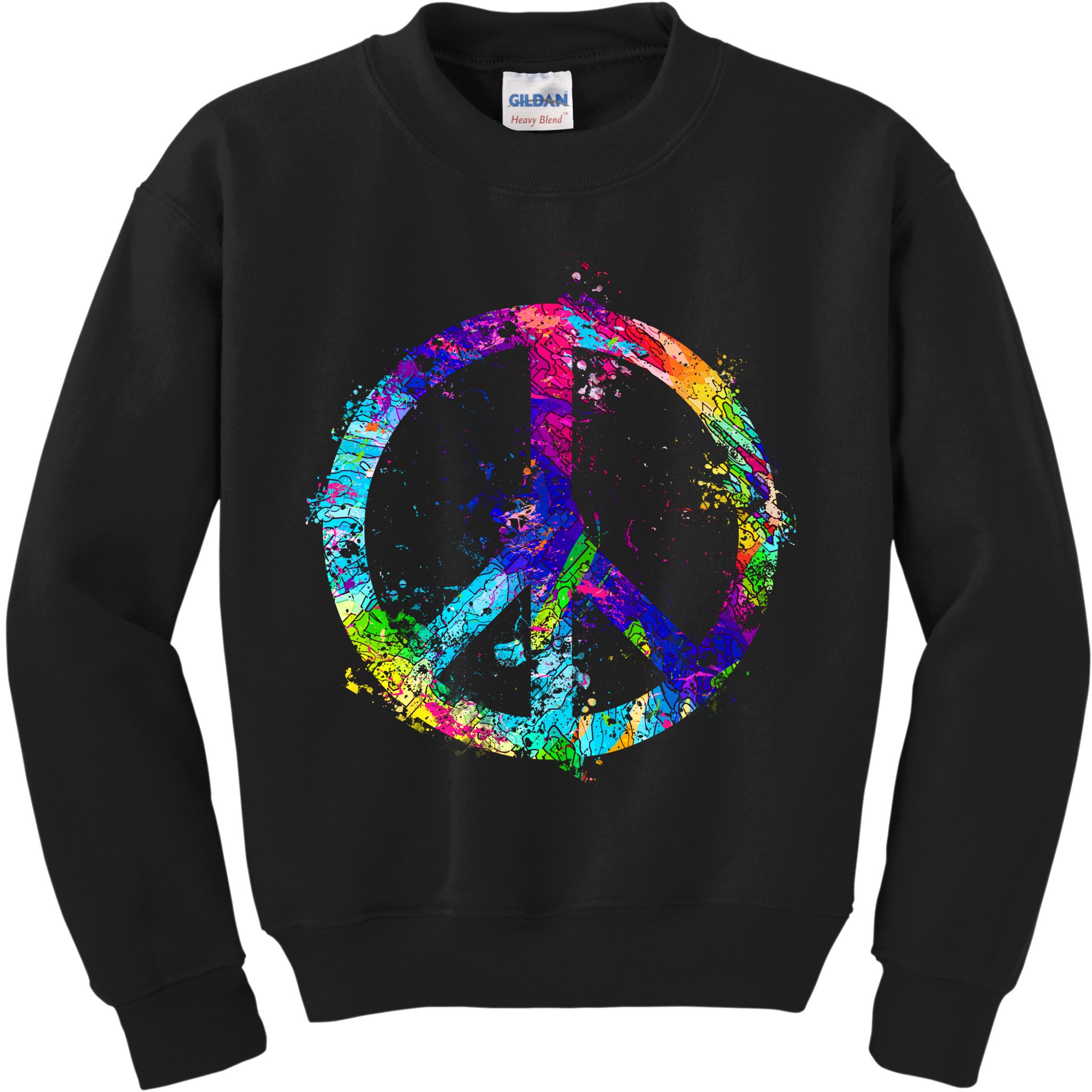 Peace Sign Paint Splatter Kids Sweatshirt