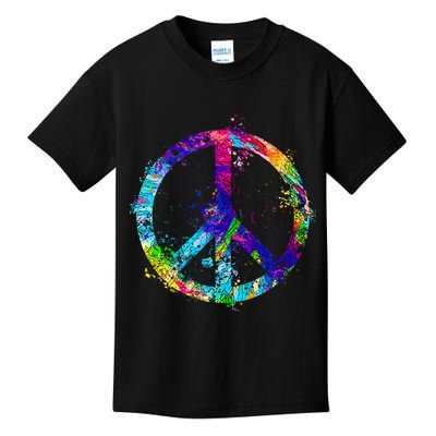 Peace Sign Paint Splatter Kids T-Shirt