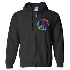 Peace Sign Paint Splatter Full Zip Hoodie