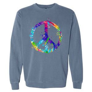 Peace Sign Paint Splatter Garment-Dyed Sweatshirt