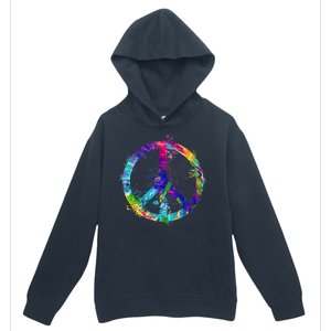 Peace Sign Paint Splatter Urban Pullover Hoodie