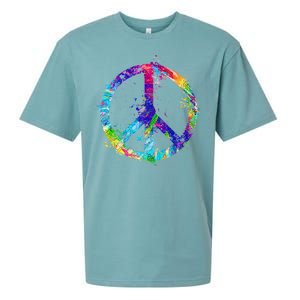 Peace Sign Paint Splatter Sueded Cloud Jersey T-Shirt