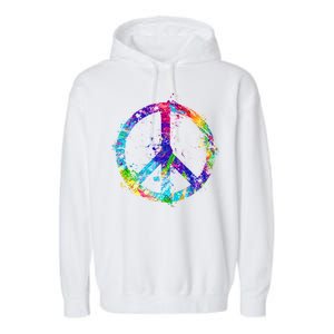 Peace Sign Paint Splatter Garment-Dyed Fleece Hoodie