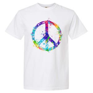 Peace Sign Paint Splatter Garment-Dyed Heavyweight T-Shirt