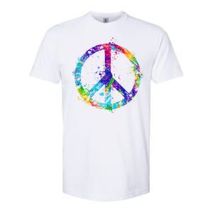 Peace Sign Paint Splatter Softstyle CVC T-Shirt