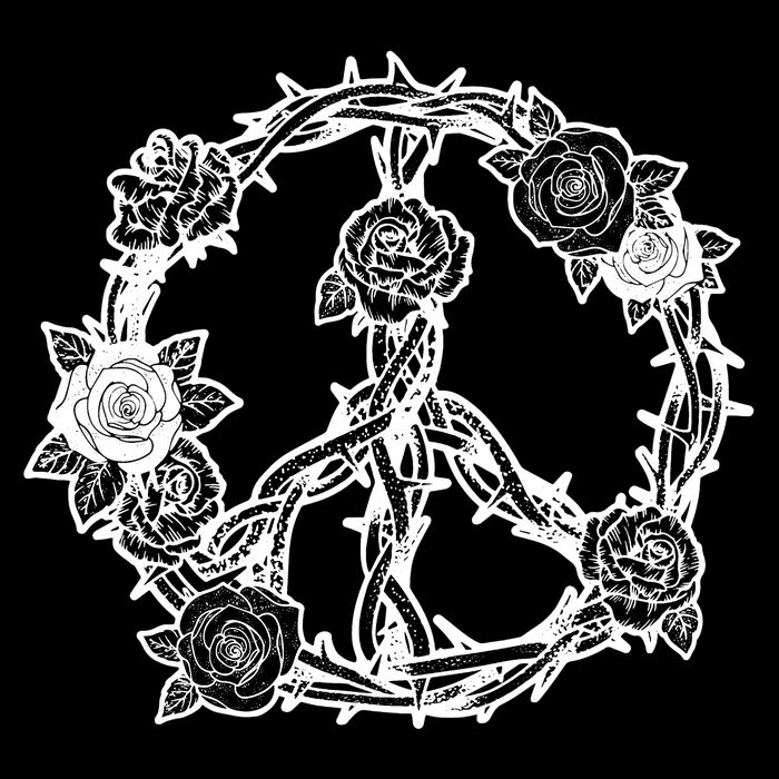 Peace Symbol Roses And Thorns City Backpack