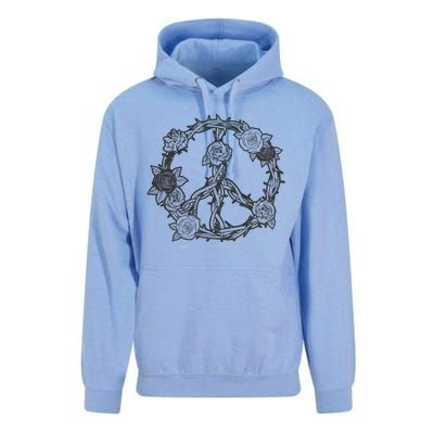 Peace Symbol Roses And Thorns Unisex Surf Hoodie