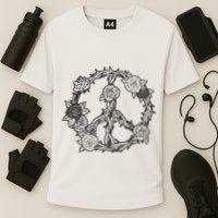 Peace Symbol Roses And Thorns Cooling Performance Crew T-Shirt