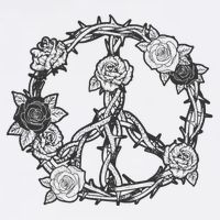 Peace Symbol Roses And Thorns T-Shirt