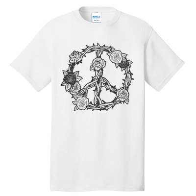 Peace Symbol Roses And Thorns Tall T-Shirt