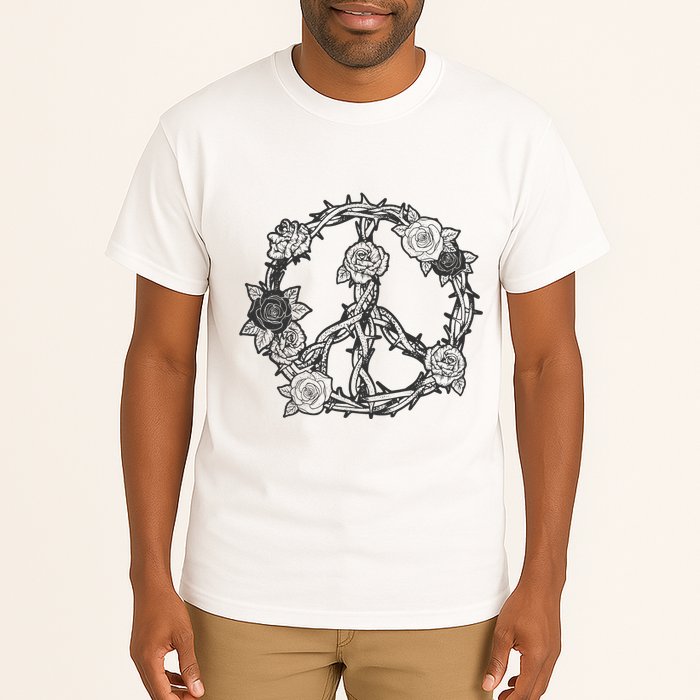 Peace Symbol Roses And Thorns Tall T-Shirt