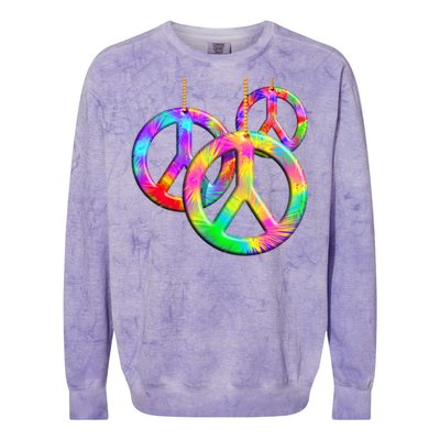 Peace Symbols Psychedelic Necklace Colorblast Crewneck Sweatshirt