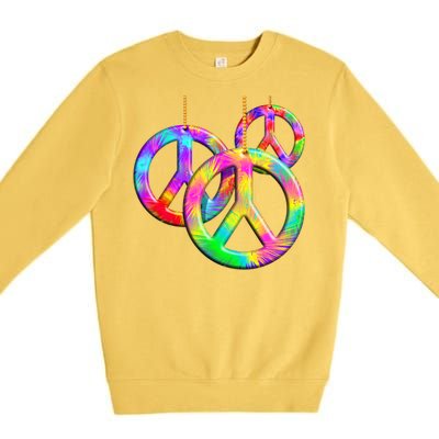 Peace Symbols Psychedelic Necklace Premium Crewneck Sweatshirt