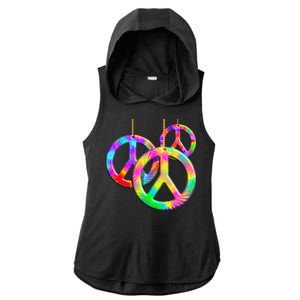 Peace Symbols Psychedelic Necklace Ladies PosiCharge Tri-Blend Wicking Draft Hoodie Tank