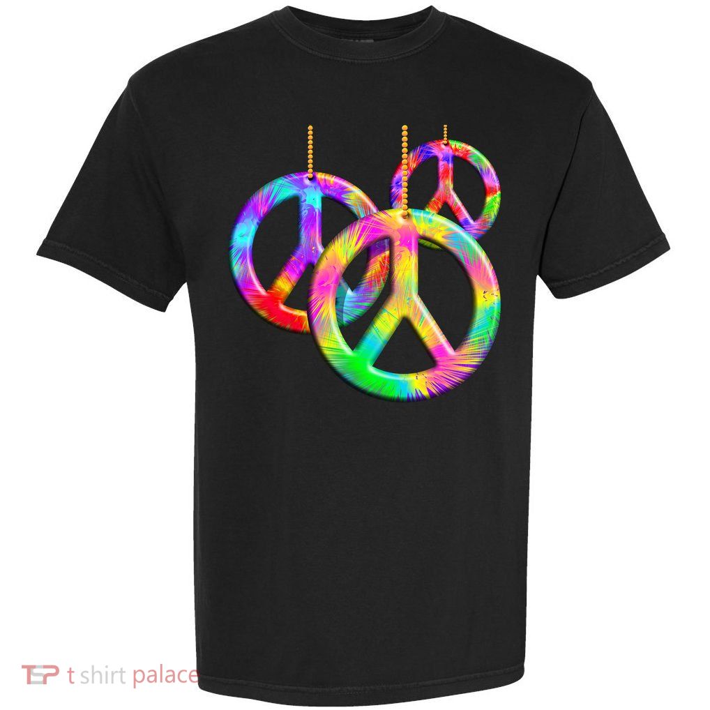 Peace Symbols Psychedelic Necklace Garment-Dyed Heavyweight T-Shirt