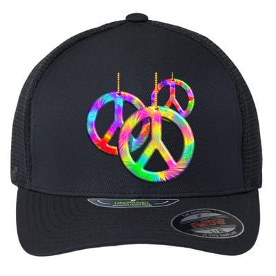 Peace Symbols Psychedelic Necklace Flexfit Unipanel Trucker Cap