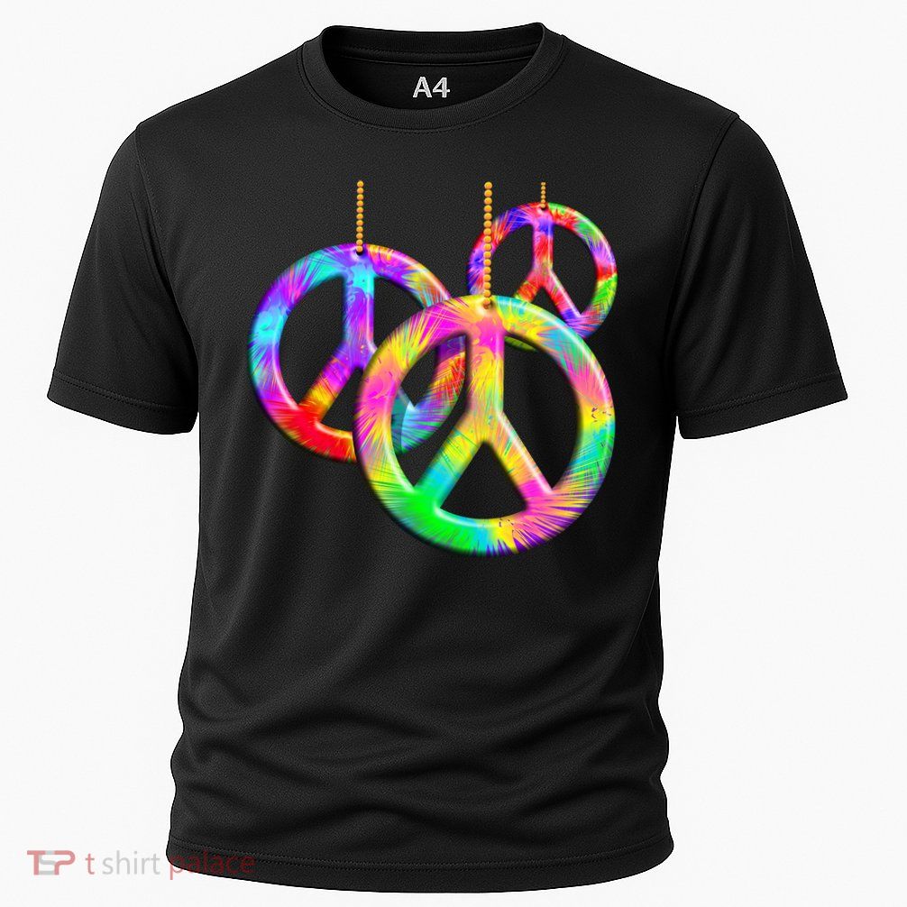 Peace Symbols Psychedelic Necklace Cooling Performance Crew T-Shirt