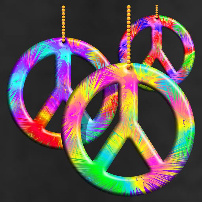 Peace Symbols Psychedelic Necklace 11oz C Handle Ceramic Mug