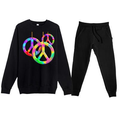 Peace Symbols Psychedelic Necklace Premium Crewneck Sweatsuit Set