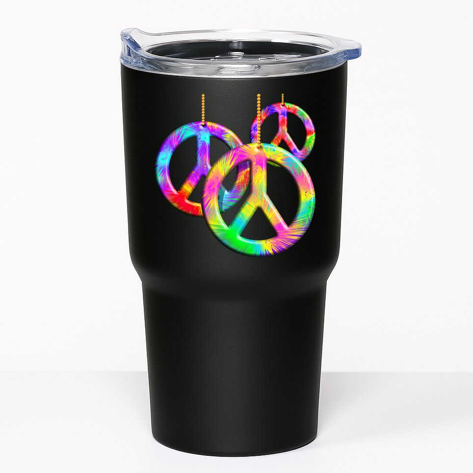 Peace Symbols Psychedelic Necklace Tumbler