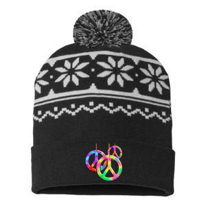 Peace Symbols Psychedelic Necklace USA-Made Snowflake Beanie