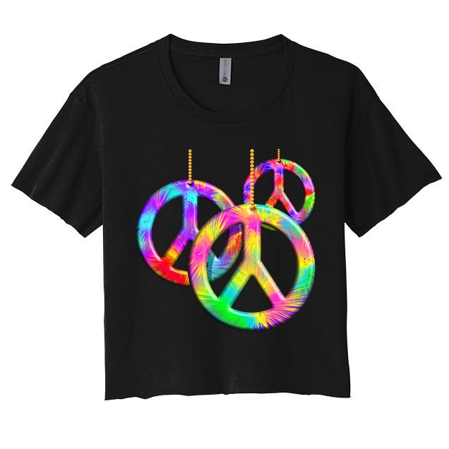 Peace Symbols Psychedelic Necklace Crop Top