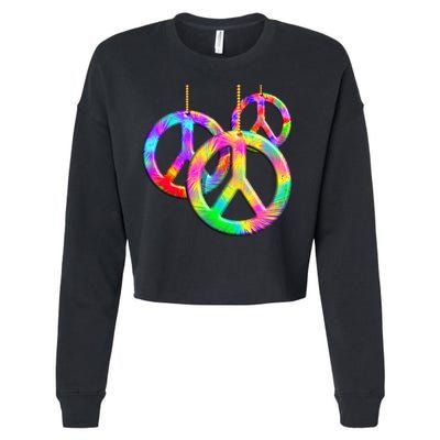 Peace Symbols Psychedelic Necklace Cropped Pullover Crew