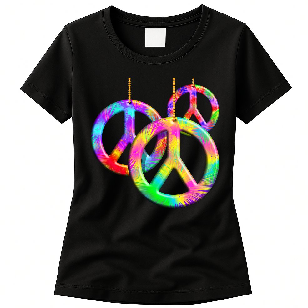 Peace Symbols Psychedelic Necklace Womens T-Shirt