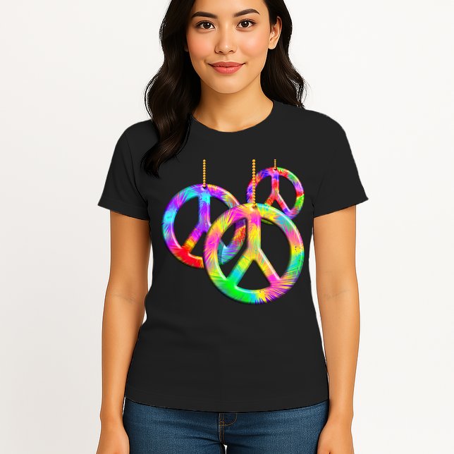 Peace Symbols Psychedelic Necklace Womens T-Shirt