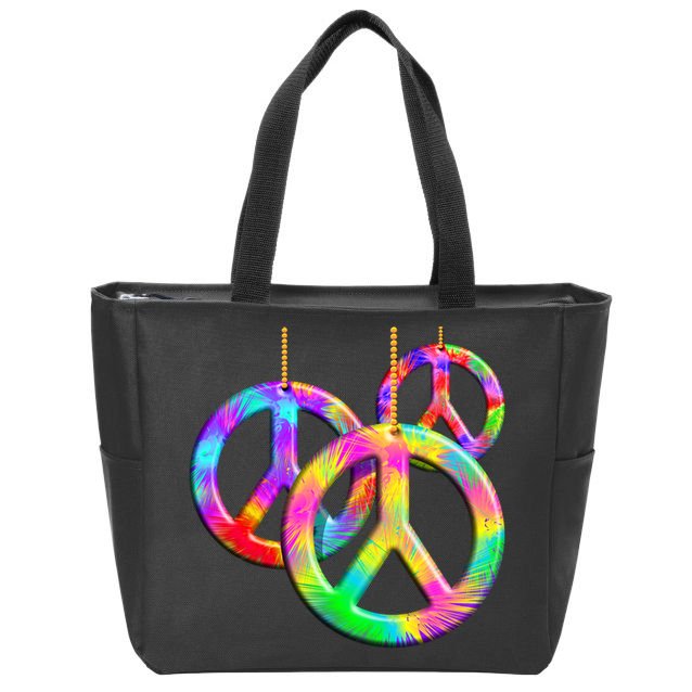 Peace Symbols Psychedelic Necklace Zip Tote Bag