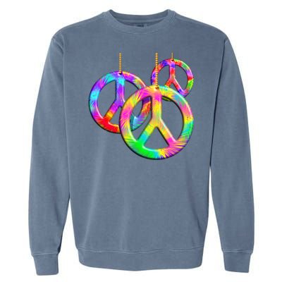 Peace Symbols Psychedelic Necklace Garment-Dyed Sweatshirt