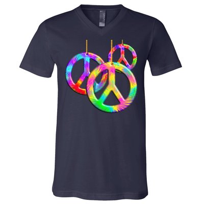 Peace Symbols Psychedelic Necklace V-Neck T-Shirt