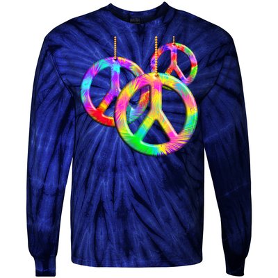 Peace Symbols Psychedelic Necklace Tie-Dye Long Sleeve Shirt