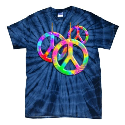 Peace Symbols Psychedelic Necklace Tie-Dye T-Shirt