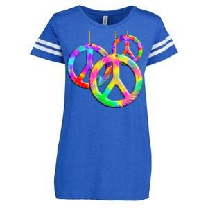 Peace Symbols Psychedelic Necklace Enza Ladies Jersey Football T-Shirt