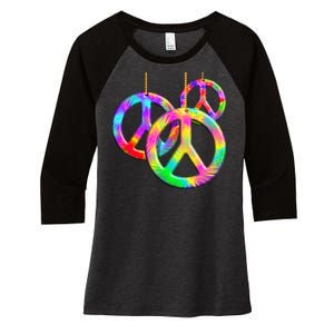 Peace Symbols Psychedelic Necklace Women's Tri-Blend 3/4-Sleeve Raglan Shirt