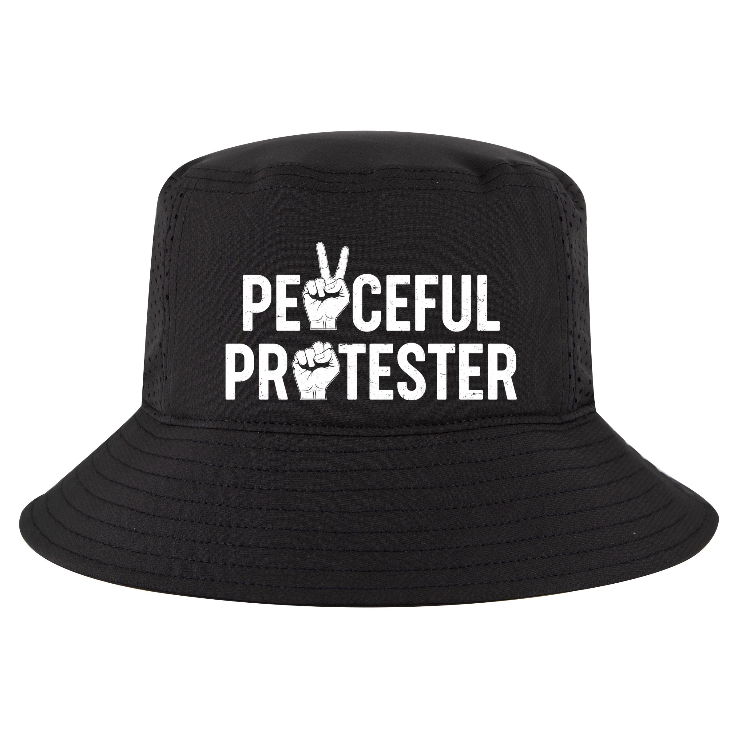 Peaceful Protester Peace Sign Protest Fist Cool Comfort Performance Bucket Hat