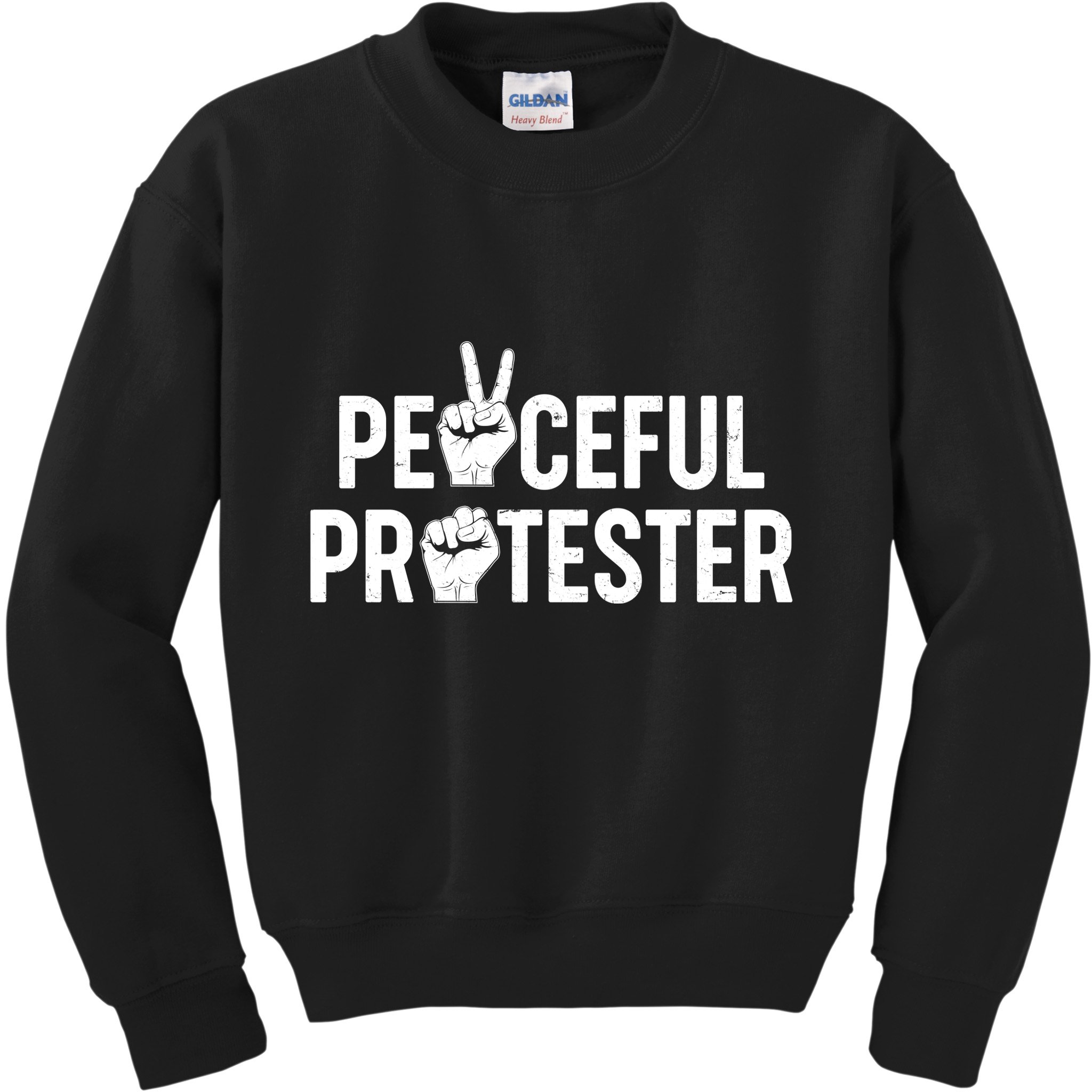 Peaceful Protester Peace Sign Protest Fist Kids Sweatshirt